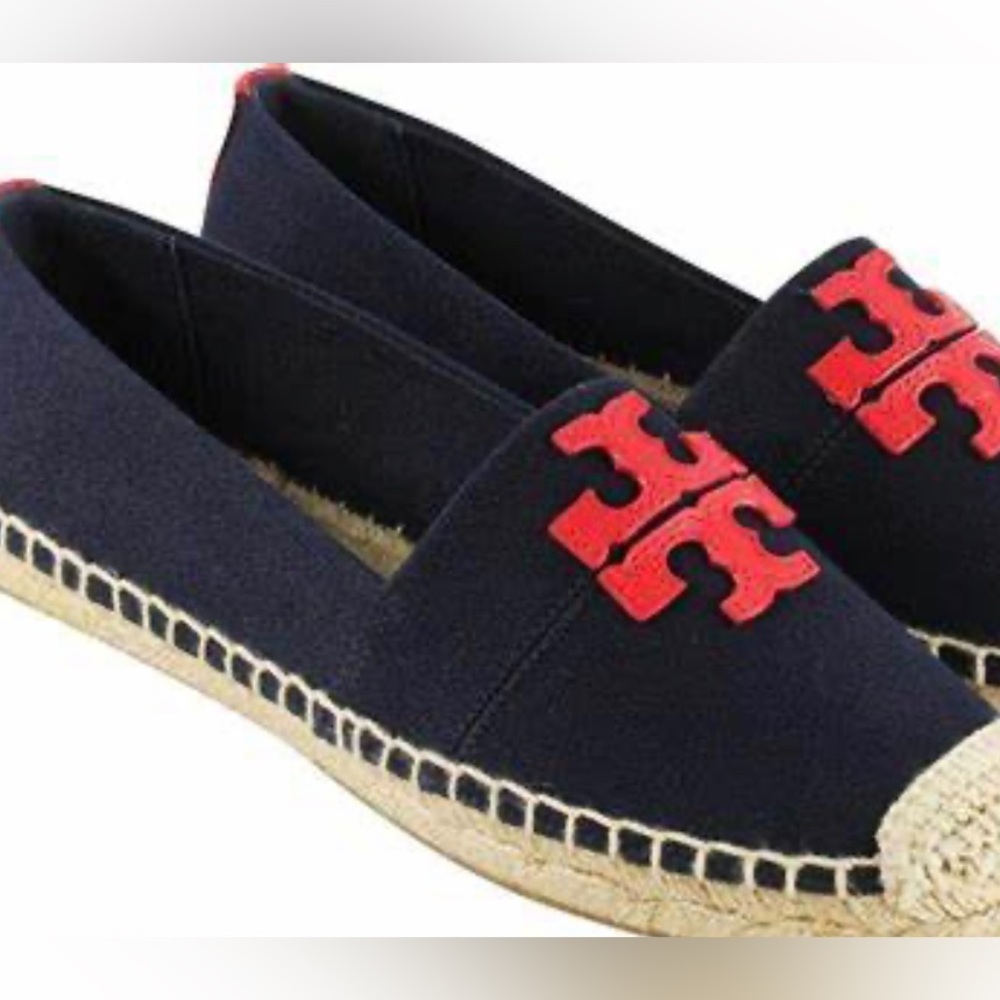 Tory Burch  size 9.5 espadrilles navy blue and red